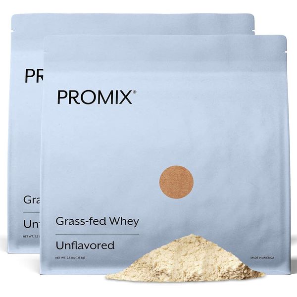 Promix Whey Protein Powder, Unflavored - 5lb Bulk - Grass-Fed & 100% All Natural - ­Post Workout Fitness & Nutrition Shakes, Smoothies, Baking & Cooking Recipes - Gluten-Free & Keto-Friendly