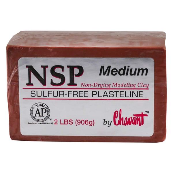 Chavant NSP MEDIUM - 2 Lbs. Professional Oil Based Sulfur Free Sculpting Clay- Brown by Chavant