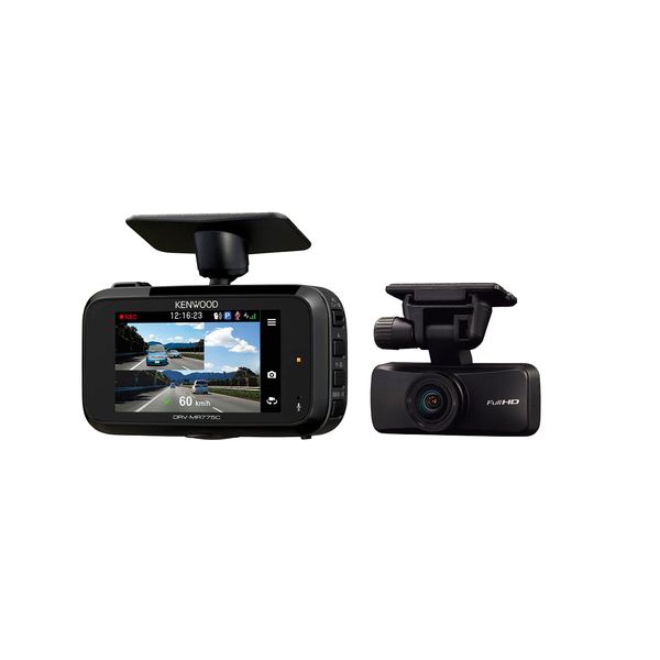 Kenwood DRV-MR775C Drive Recorder, 2 Cameras, WQHD Recording, High Sensitivity CMOS Sensor "Starvis", Smoke Glass Compatible, Brightness Adjustment Function, Black, Includes Car Monitoring Cable