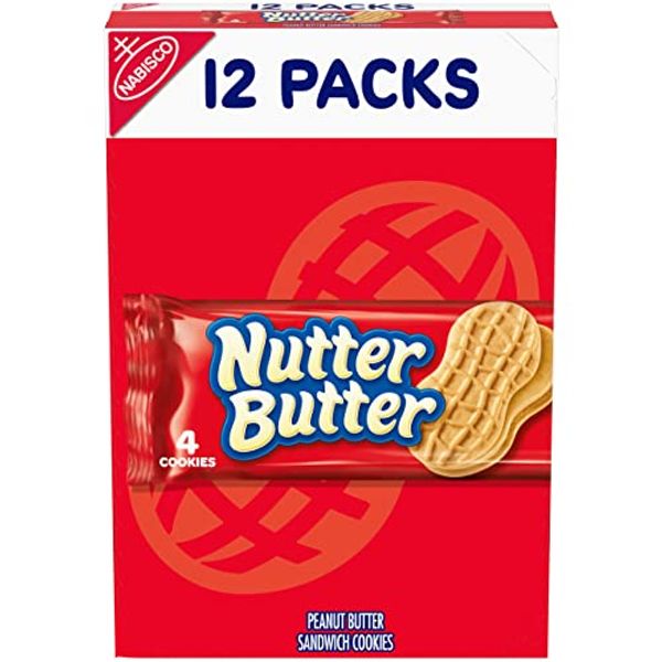 Nutter Butter Peanut Butter Sandwich Cookies, 12 Snack Packs (4 Cookies Per Pack)