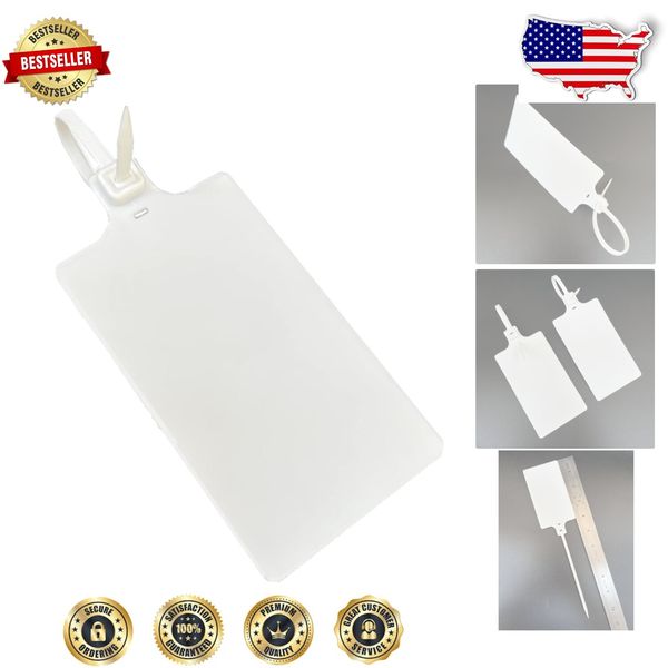 200pc Heavy-Duty Waterproof Plastic Tags with Sharp Tie - Organization Essential
