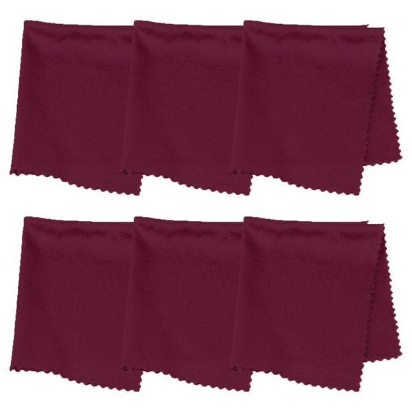 Purity Microfiber Lens Cleaning Cloth - Machine Washable, Lint-Free Ultra-Fine Microfiber Cloth- Cleans Eyeglasses, Screens, Lenses, Phones and Other Delicate Surfaces - Made in USA - 6 Pack, Burgundy