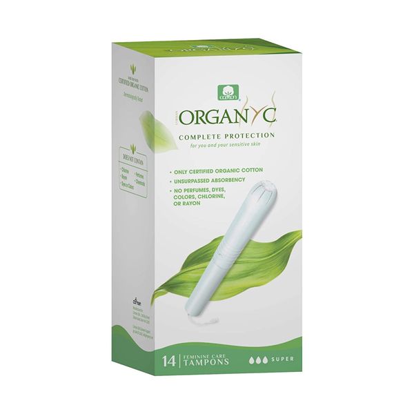 Organyc Organic Cotton Tampons with Applicator - Super -14 per Pack