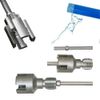 Pipe Thread Cutting Tool - Electric Drill Compatible PVC Pipe Threader Kit, Plastic Pipe Threading Tool Kit, Rethreading Tool for Water Pipes ﻿ (Silvery, 1/2"+3/4")