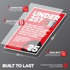 Challenge 25 Under 18 Sign - Drink Aware A4 Licensing law - LAMINATED Poster