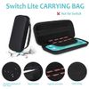 GeeRic [8-Pcs Set] Carry Case Compatible with Switch Lite, 1 Soft Silicon Case 2 Pack Screen Protector Compatible with Switch Lite 4 Thumb Caps & Storage Carrying Grip Black