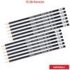 NATARAJ Platinum Extra Dark 2B Pencils with Rubber Tip + Sharpener & Eraser Pack