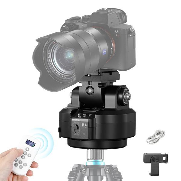 Soonpho M6 Auto Face Tracking Motorized Rotating Panoramic Tripod Head, Remot...