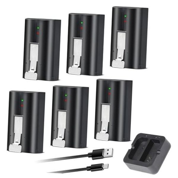6Pack Rechargeable Lithium-Ion V4 Batteries for Ring-Doorbell-Camera 2/3/4/3plus