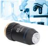 High Power Microscope Lens, 60X Spring Device Brass Achromatic Objective for Biology