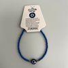 Evil Eye Bracelet with 2 Gold Beads Each Side (Blue)