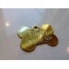 PET TAGS BONE (2.5cm) ID SOLID BRASS 2 SIDE DIAMOND ENGRAVE DOG CAT NAME TAG