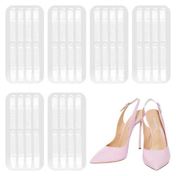 Slingback Heel Grips, 24 Pcs Sling Back Heel Grips, Invisible Gel Heel Grips, Transparent Adhensive Keep Slingbacks from Slipping for Ladies Shoes Pads Pinch Protection