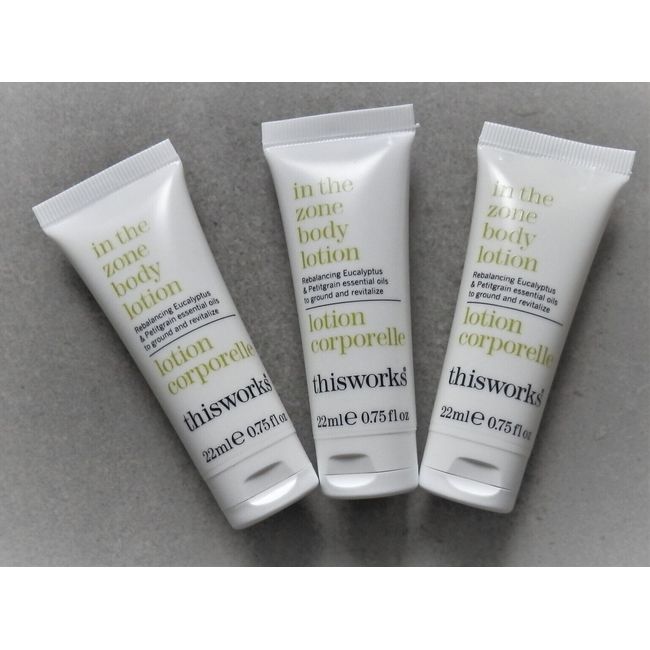 3 thisworks In The Zone Body Lotion  - Coconut Oil - Eucalyptus - Essential Oils