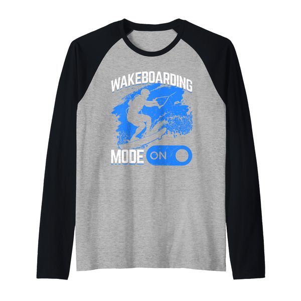 Wakeboarder Mode On - Wakeboarder Wakesurf Raglan, black, S
