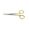 TC Iris Scissors 4.5" Curved Blades Tungsten Carbide Inserts Gold Plated Handle