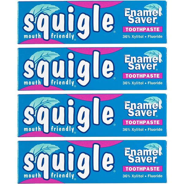 Squigle Enamel Saver Toothpaste Helps Prevent Canker Sores - 4 Pack