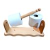 KITCHEN ROLL HOLDER BEECH WOODEN WALL MOUNTED PAPER ROLL TOWEL DISPENSER Light