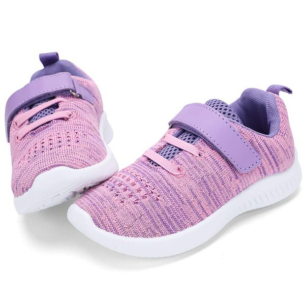 nerteo Cute Toddler Shoes Girls Kids Tennis Walking Shoes Sport Running Sneakers Purple/Pink 8 M US Toddler