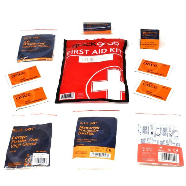 47 Piece Emergency First Aid Kit Family Travel Safety Quick Grab Gloves Plasters