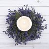 Floral Candle Ring Purple Array Astilbe Flowers 3 in Inside Ring 10 in Overall