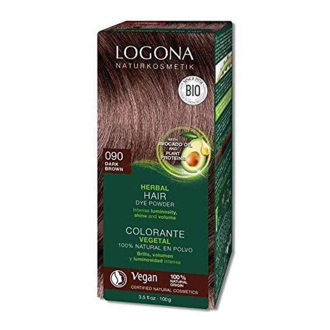 Logona Herbal Hair Color Powder, 090 Dark Brown