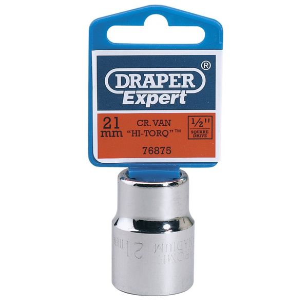 Draper Expert 76875 21 mm 1/2-Inch Square Drive Hi-Torq 12-Point Socket