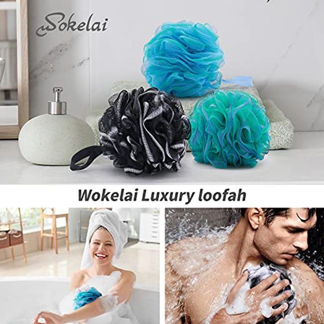 Shower Loofah Bath Sponge XL 75g - 4 Pack Large Soft Nylon Mesh