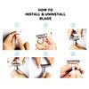 variant Adjustable Double Edge Safety Razor with Stand & 5 Blades Brushed Chrome
