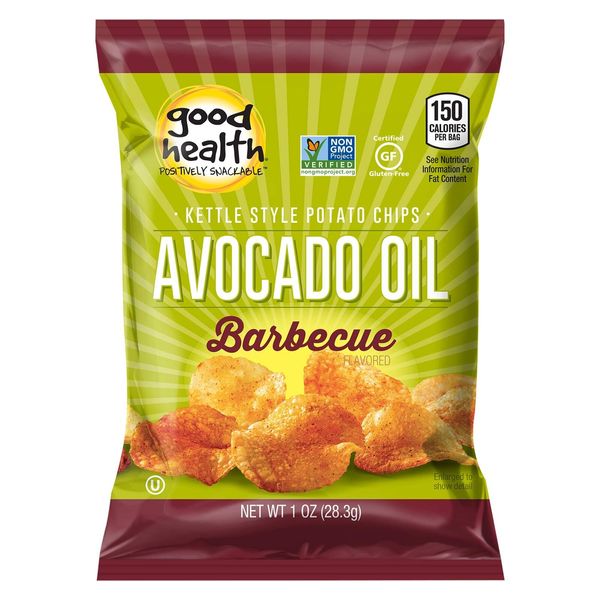 Good Health Kettle Style Potato Chips, Avocado Oil, Barbecue, 1 oz. Bag, 30 Pack