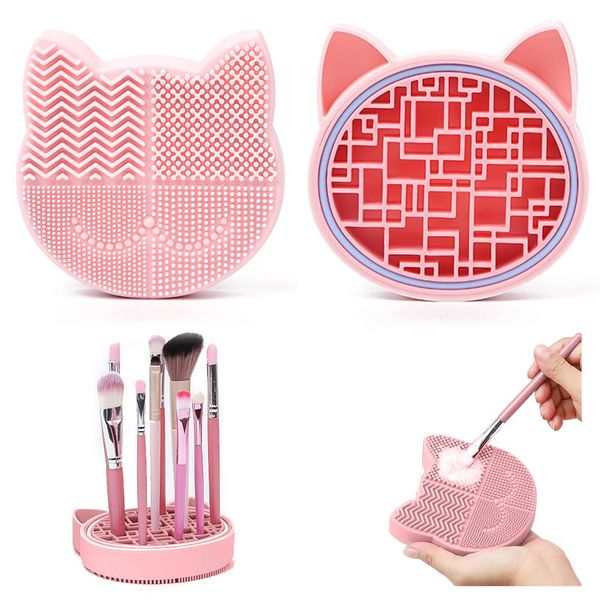 Makeup Brush Cleaner, Silicone, Makeup Brush, Cleaner, Silicone, Mat, Cleaner, Makeup Brush Cleaning Mat, Makeup Brush Cleaner, Makeup Brush Cleaner Pad, Silicone Mat, Brush Cleaner, Silicone, Makeup Supplies, Stylish, Stand, Stylish, Cleaning, All-in-One