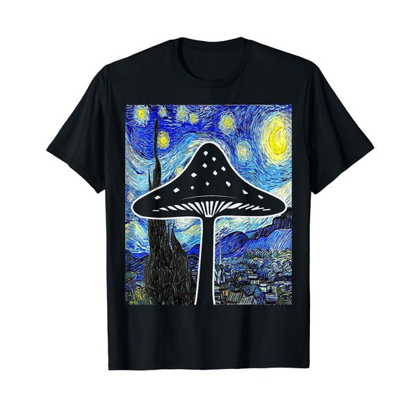 Mushroom Starry Night Mushroom Lover Fungi Mycology T-Shirt