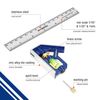 WORKPRO Carpentry Squares 6Inch/150mm, Combination Square, Engineers Set Square, Adjustable Carpentry Square 45/90 Degree with Bubble Level, Measuring Tool for Engineer Carpenter