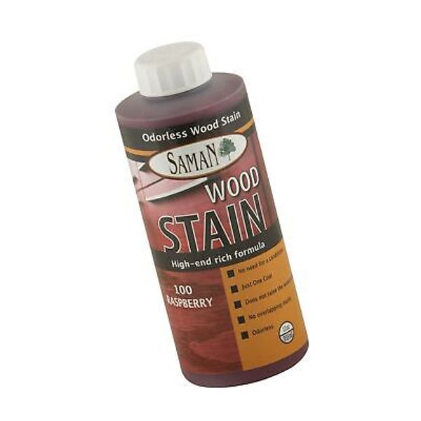 SamaN Interior Water Based Stain for Fine Wood, Raspberry, 12 oz