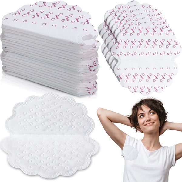 50 Pack Large Underarm Sweat Pads for Women Armpits Adhesive Disposable Dress Guards Non Visible Secret Sweat Block Comfortable Unflavored Non Sweat Armpit Protection for Sweating, 4.92 x 4.53 Inches