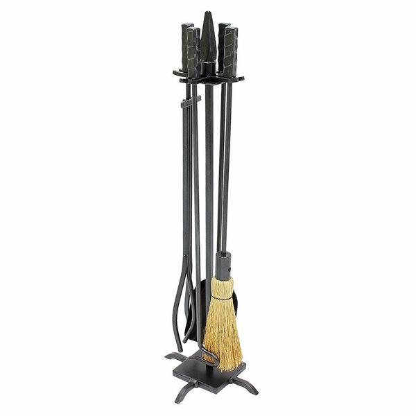 32" 5-piece Wright Design Graphite Finish Fireplace Tool Set