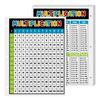 8.5 x 11 Education Multiplication Chart Table Poster, Double Sided Print, 25 Qty