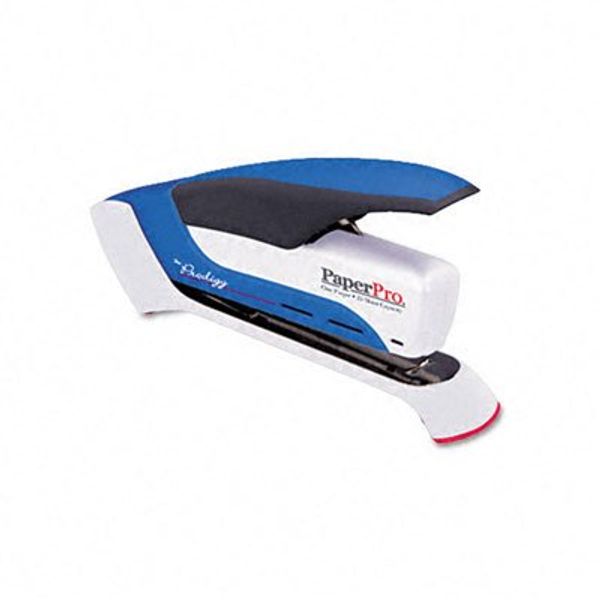 Spring Powered Stapler,Standard Staples,210 Cap,Blue/white, Sold as 1 each