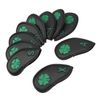 Golf Iron Cover Set Four Leaf Clover Golf Head Protector Cover (Black)