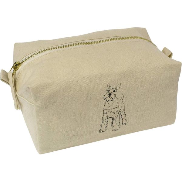 'Schnauzer Dog' Canvas Wash Bag/Makeup Case (CS00041165)