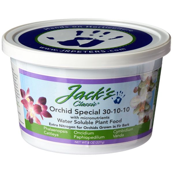 J R Peters Jacks Classic 30-10-10 Orchid Special Fertilizer, 8-Ounce - 53008