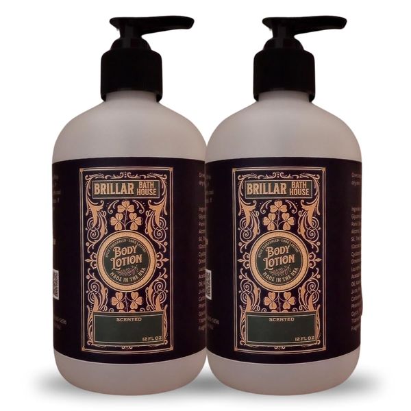 Brillar Bath House Raspberry Patchouli Scented Shimmering Body Lotion, 12 Oz (2 Pack)