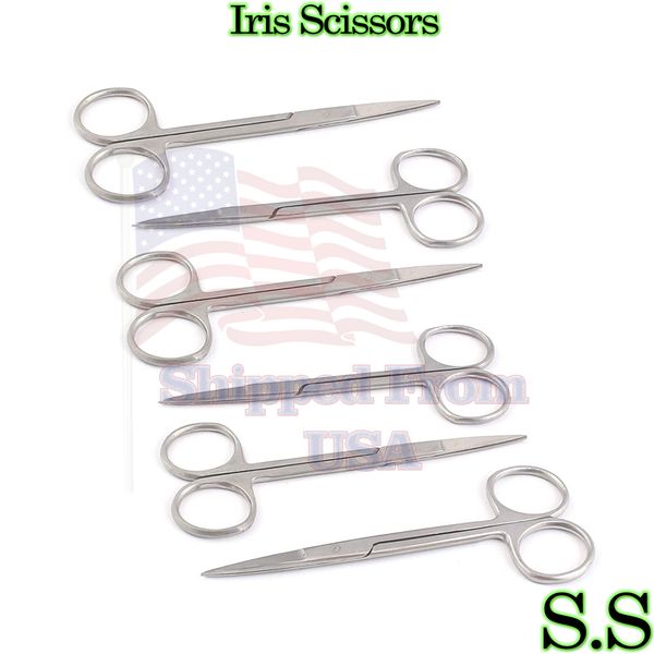 6 Iris Scissors Surgical Dental Veterinary Instrument 4.5" Straight O.R. Grade