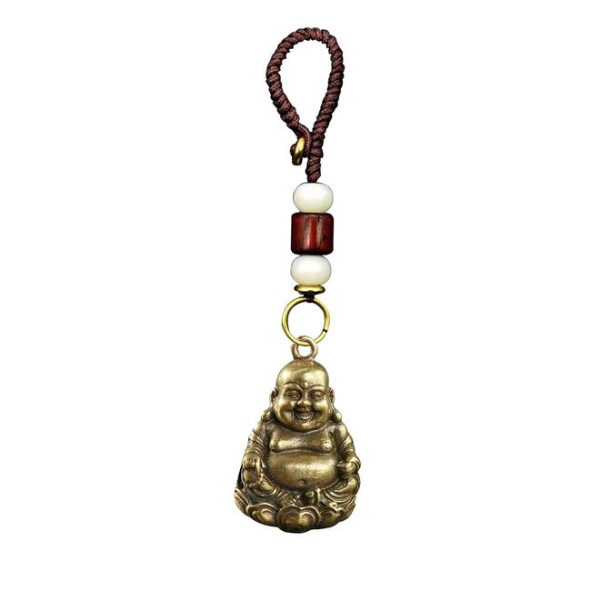 Buddha Statue, Cute Seven Lucky Gods Hotei-like Pendant, Gold Object, Statue of God, Fengshui Goods, Copper (D)