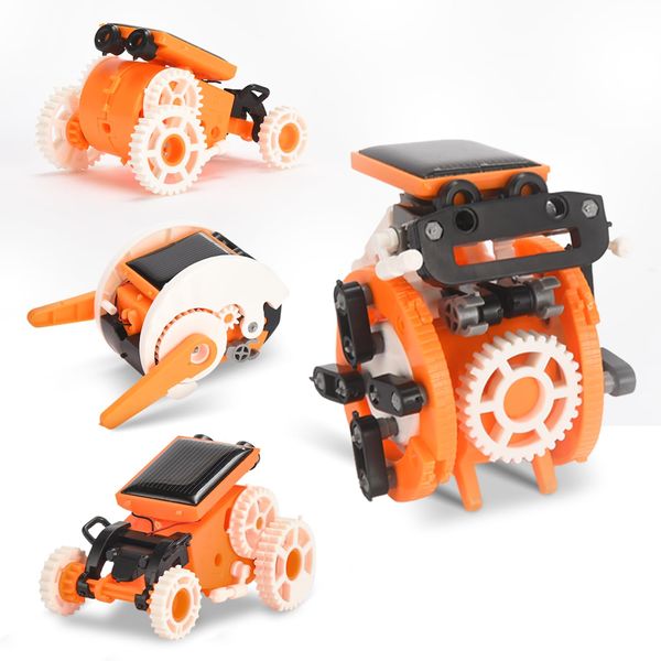 Dazmers Solar Robot Kit for Kids - 7 in 1 DIY Robot Building Kit - Solar Robot STEM Toy - Science and Engineering Kits - STEM Education Building - Gifts for 8+ Boys and Girls - Orange