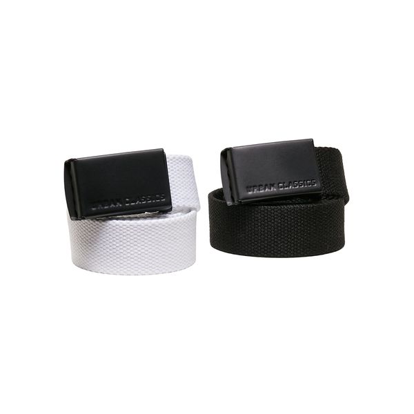 Urban Classics Canvas Belt Kids 2-Pack, Black+White, One Size