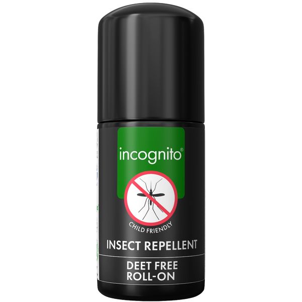 INCOGNITO Insect Repellent Roll on 50 ml - Maximum Strength, Vegan, DEET free formula - Mosquito Repellent and Effective On All Biting Insects - Travel Friendly - Bug Repellent Suitable for Humans, Transparent