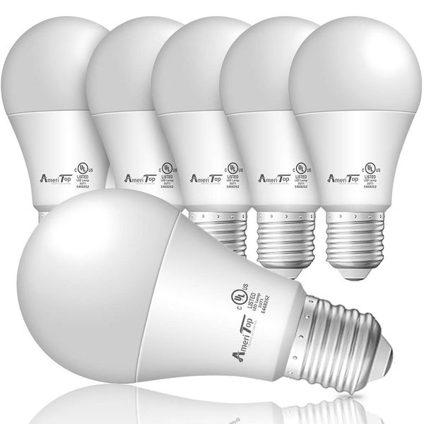 AmeriTop A19 LED Light Bulbs- 6 Pack, Efficient 14W(100W Equivalent) 1600 Lumens General Lighting Bulbs, UL Listed, Non-Dimmable, E26 Standard Base (2700K Soft White)