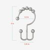 Maytex Shower Curtain Hooks, Shower Curtain Rings, Rust-Resistant Decorative Double Roller Glide Shower Hooks, Shower Rings for Bathroom Shower Rods, Curtains, Liners, Set of 12, Chrome