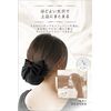 ARCADY Chignon Net Barrette with Ribbon, Net, Large, Bun for Formal Occasions (Feminine, Black)